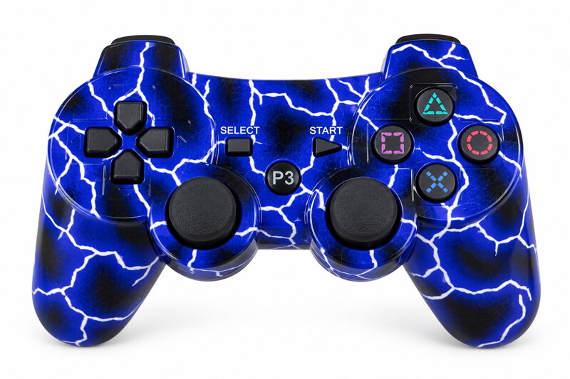Bezdrátový gamepad pro PS3 s vibracemi – modrý