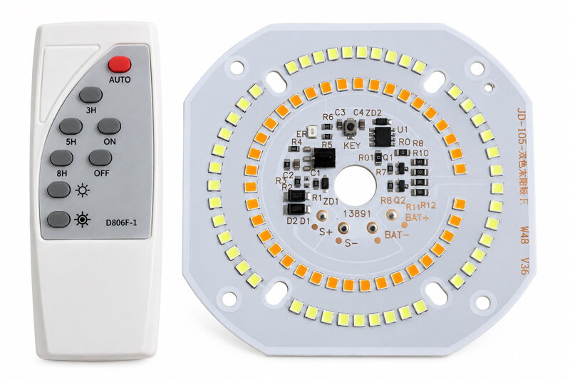 LED modul pro solární svítidla 3,7 V – 84 LED, dálkové ovládání a časovač