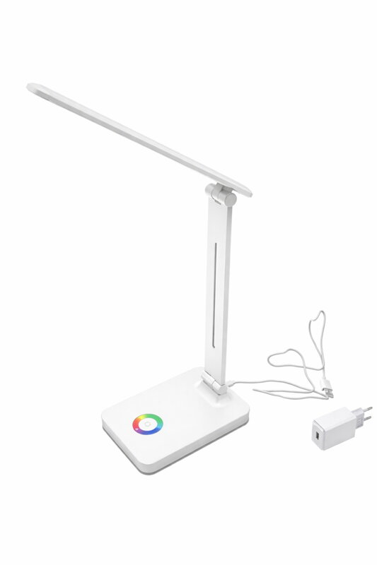 LED kancelářská stolní lampa s dotykovým ovládáním – bílá