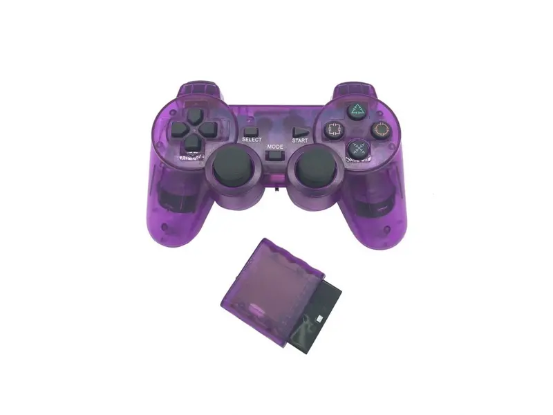 Bezdrátový joystick - ovladač pro PS2, fialový transparentní