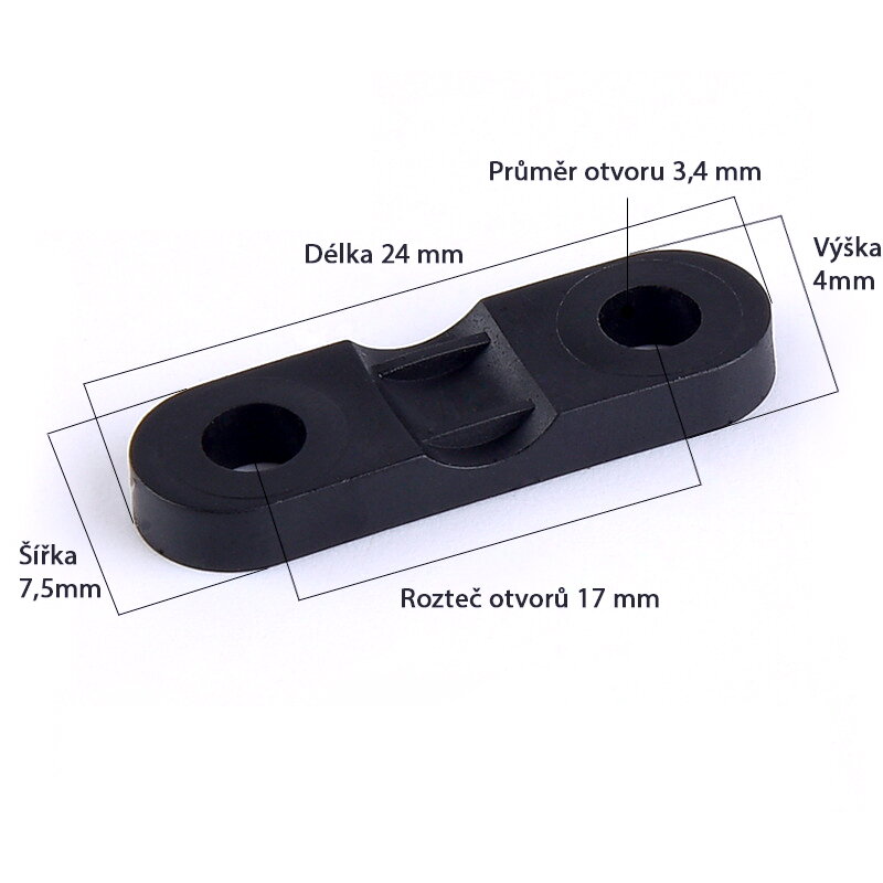 Úchytka pro vedení kabelu 24x7,5x4mm-10ks Úchytka pro vedení kabelu 24x7,5x4mm-10ks