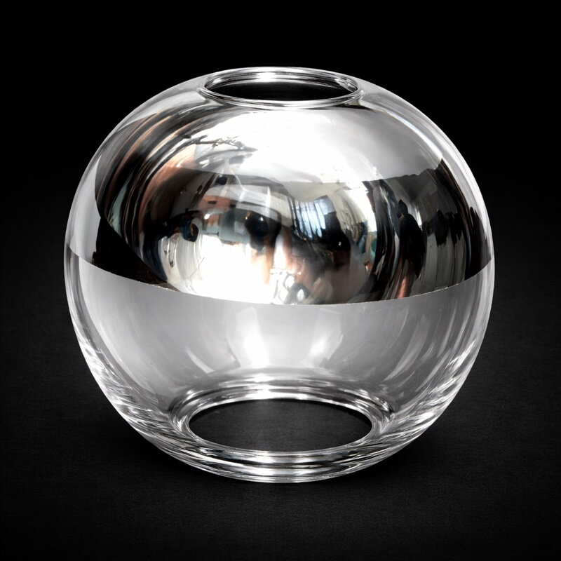 Designové kulaté skleněné stínidlo - ∅ 25cm z opálového skla