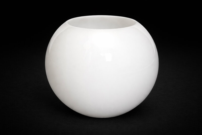 Kulaté skleněné stínidlo - Hladké, bílé ∅ 20cm z opálového skla