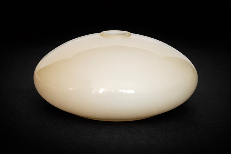 Oválné skleněné stínidlo - Lesklé ∅ 25cm z opálového skla