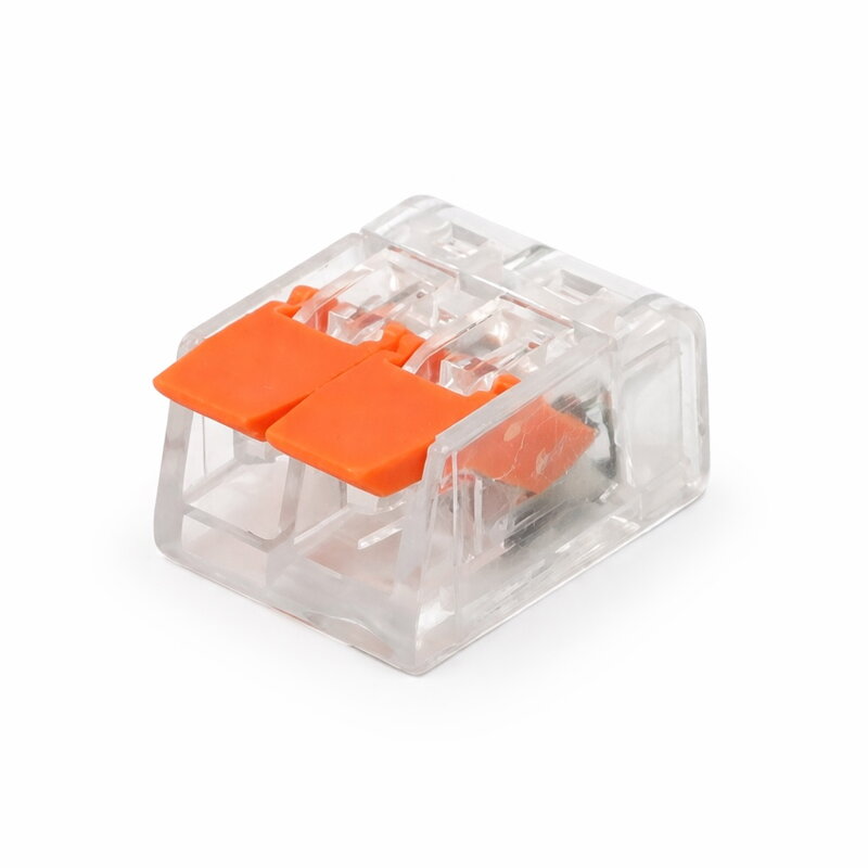 Dvoucestná páčková svorkovnice 32A – oranžová