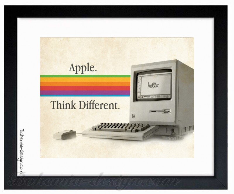 Ilustrace Apple Think Different 30x40 cm Ilustrace Apple Think Different 30x40 cm