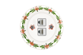 Ručně malovaná porcelánová Ethernetová zásuvka - bílá