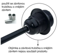 Závitová trubička s vnitřním závitem, hladká, černá matná 3 cm