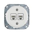Porcelánová Ethernetová zásuvka, 2x CAT.5E, bez rámečku