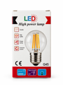 LED filamentová žárovka E27 4W 220V 2700K – teplá bílá