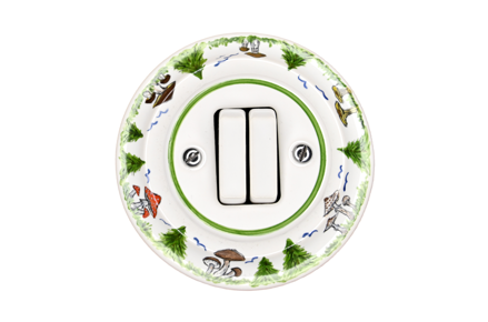 Ručně malovaná porcelánová TV/R/SAT A-W zásuvka