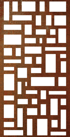 Plotová výplň 1x2m, plech 2mm - povrchová úprava Vintage koroze, Obdélníky