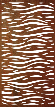 Plotová výplň 1x2m, plech 2mm - povrchová úprava Vintage koroze, Vlny