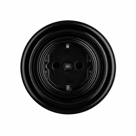 Porcelánová zásuvka Schuko - Černá