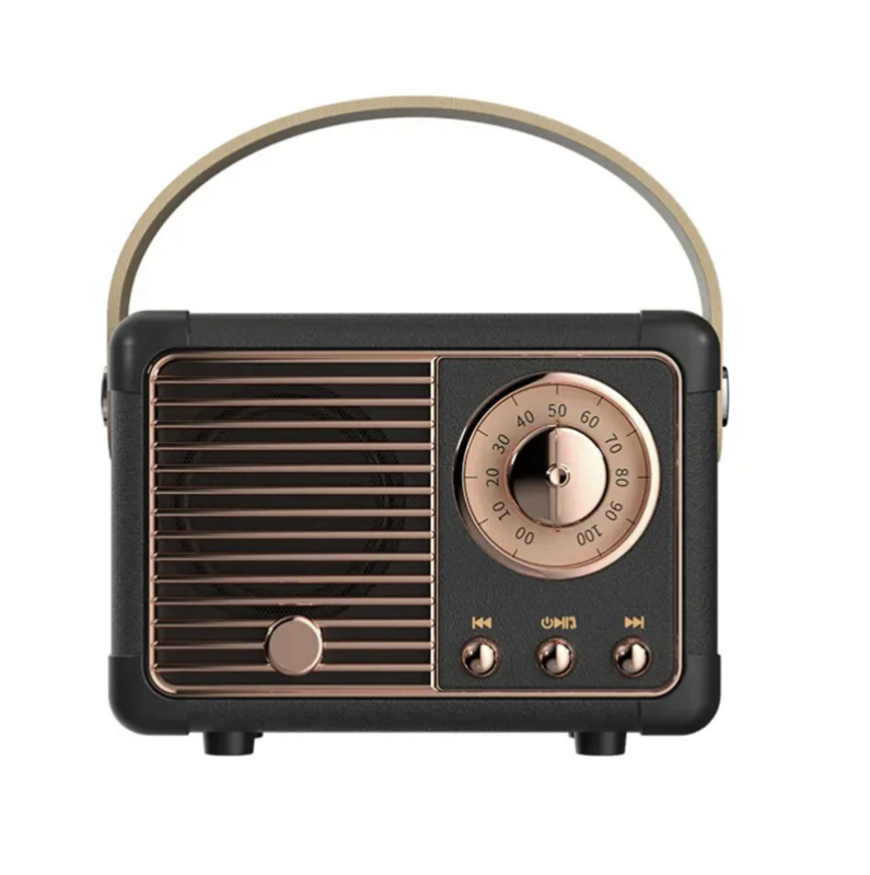 Mini Bluetooth reproduktor (Retro rádio) - černé
