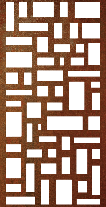 Plotová výplň 1x2m, plech 2mm - povrchová úprava Vintage koroze, Obdélníky