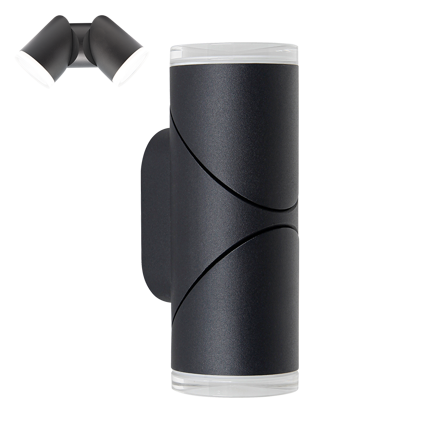 AKARA LED/2x5W,4000K,IP65, BLACK, WALL
