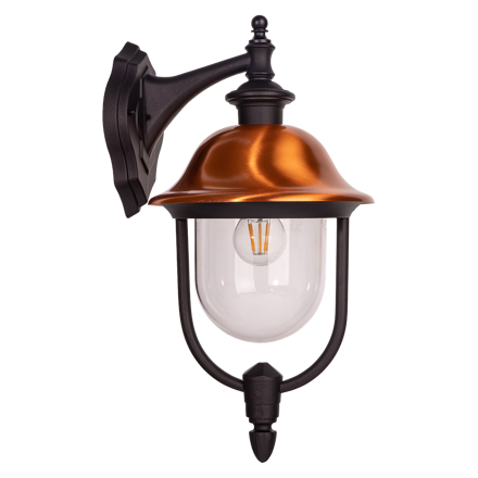 SANGHAI 1xE27/60W,IP44,WALL D,COPPER