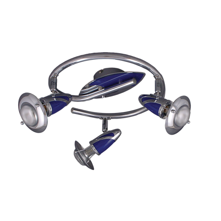 ZEUS 3xE14/R50/40W, CHROME/BLUE