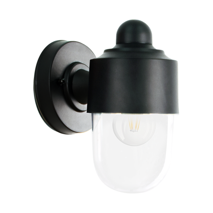 HALIFAX 1xE27 LED/10W,IP44, BLACK, WALL