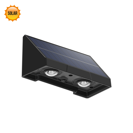 MUSE LED/2x0,3W,SOLAR,IP44,BLACK,WALL