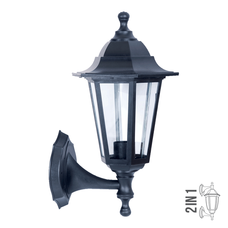 CAPRI 1xE27/60W,IP44, BLACK, WALL