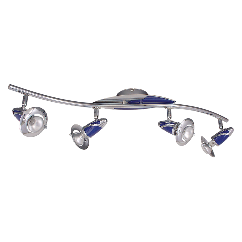 ZEUS 4xE14/R50/40W, CHROME/BLUE,CEILING