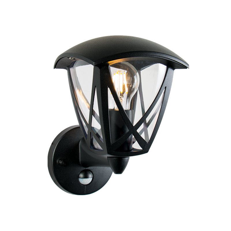 SPLIT 1xE27/40W, IP44, BLACK,WALL SENSOR