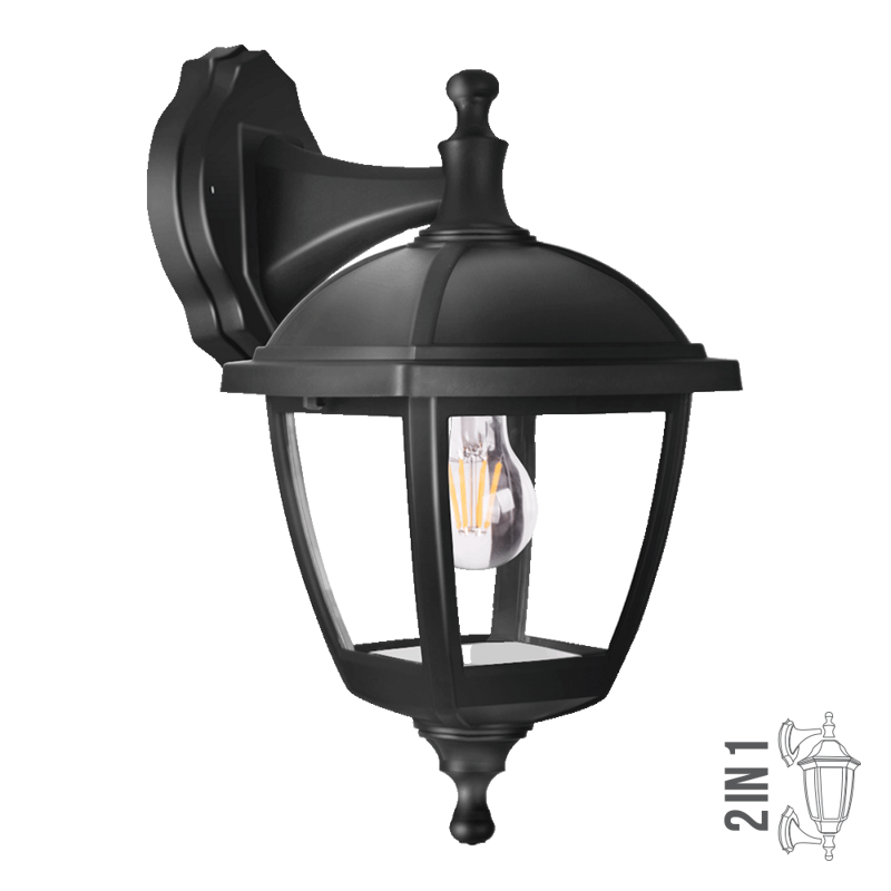 PALERMO 1xE27/60W,IP44, BLACK, WALL