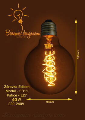 Žárovka Edison 40W/230V patice E27 (vintage) model Eb11