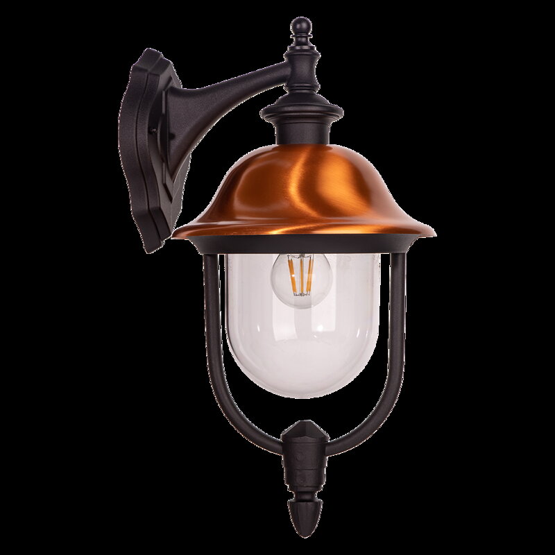 SANGHAI 1xE27/60W,IP44,WALL D,COPPER