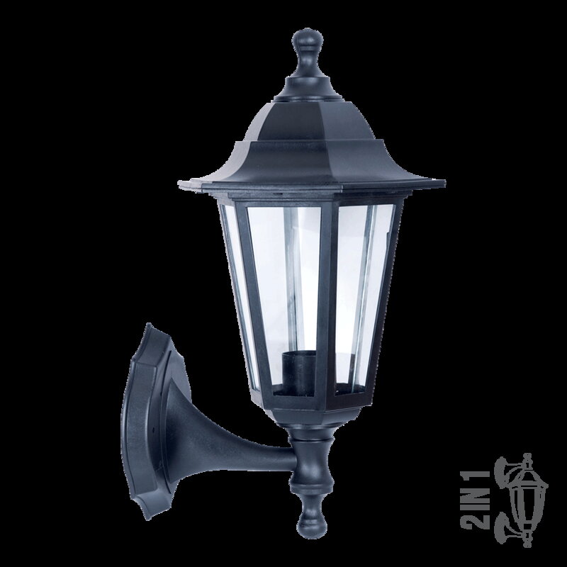 CAPRI 1xE27/60W,IP44, BLACK, WALL