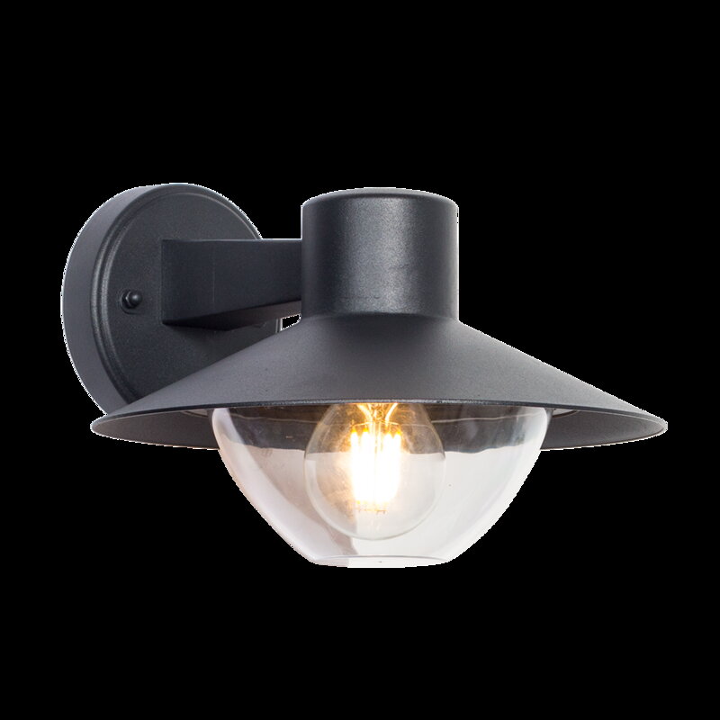 GAUDI 1xE27/60W, IP44, MATT BLACK/CLEAR