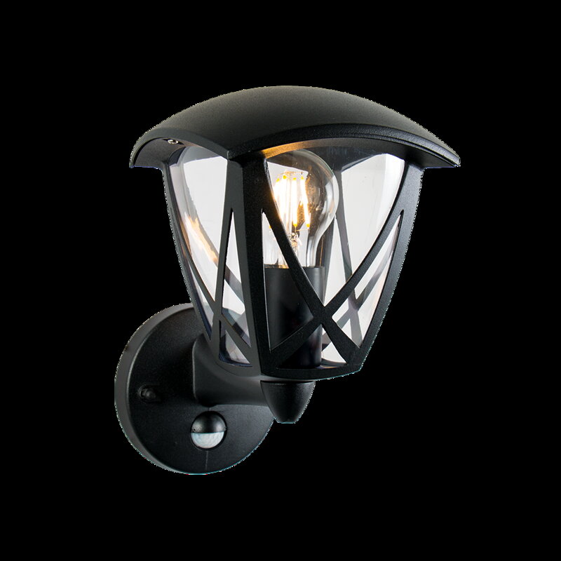 SPLIT 1xE27/40W, IP44, BLACK,WALL SENSOR