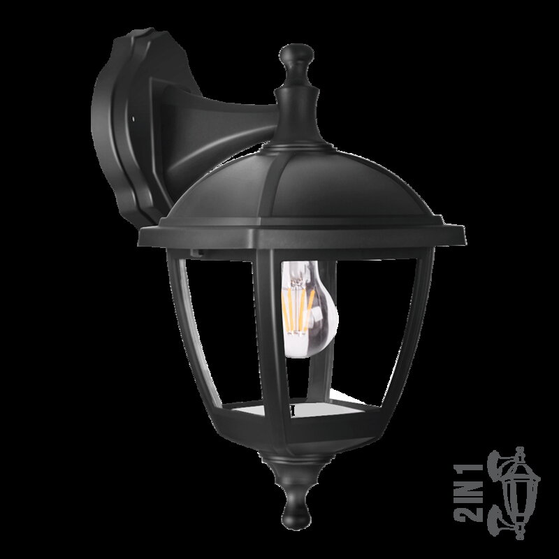 PALERMO 1xE27/60W,IP44, BLACK, WALL
