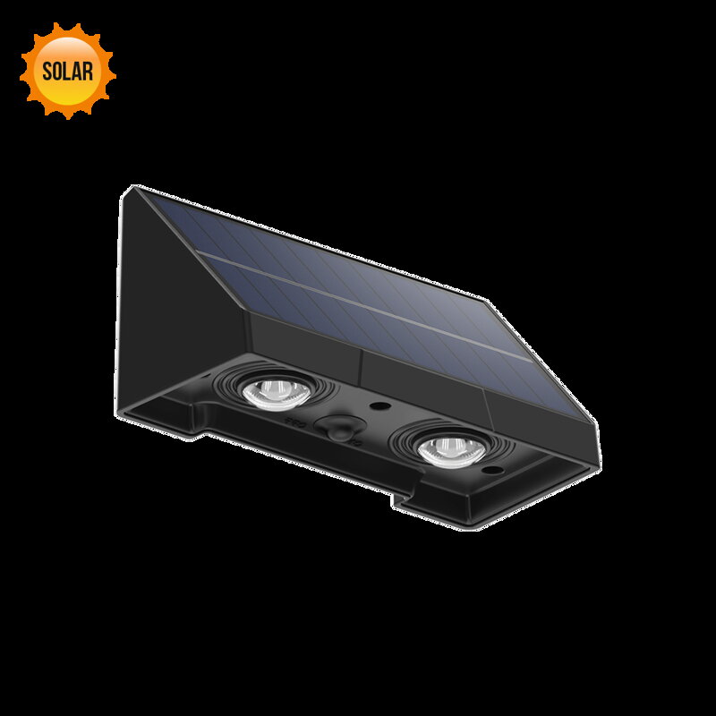 MUSE LED/2x0,3W,SOLAR,IP44,BLACK,WALL