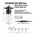 LED světelný řetěz STL5M 5m