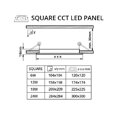 LED panel 24V 12W CCT 24SW12 čtverec
