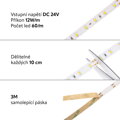 LED pásek 24V-300-12W vnitřní záruka 3 roky