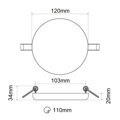 KZ18 LED panel 18W kulatý 120mm