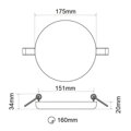 KZ24 LED panel 24W kulatý 175mm